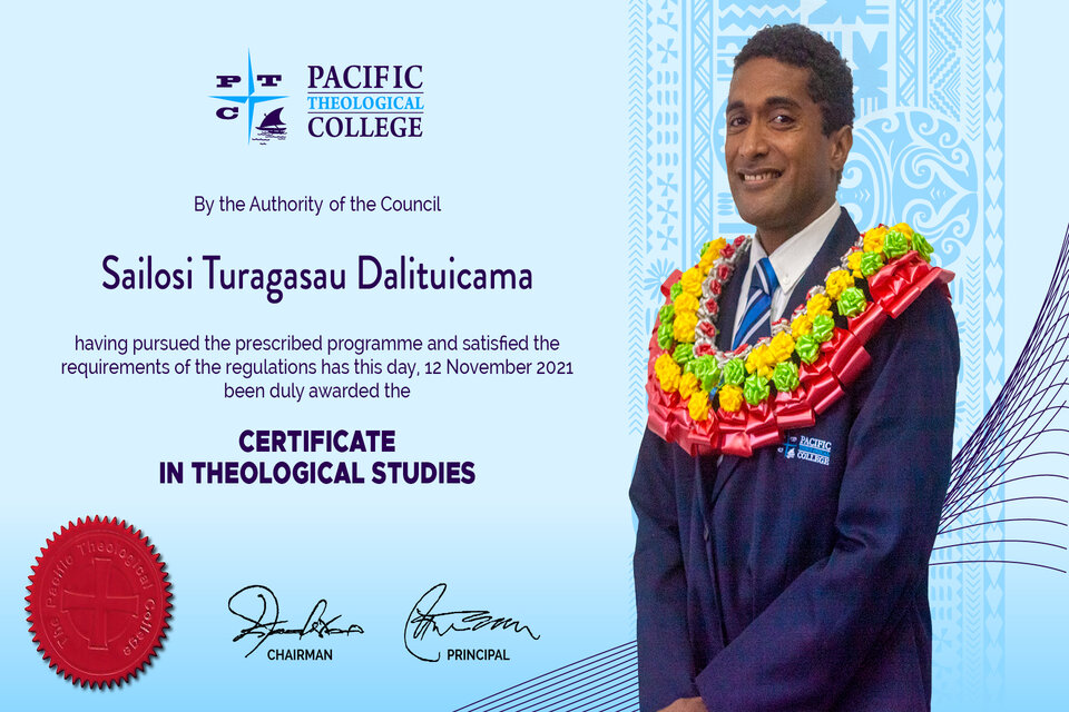 2021 Certificate Graduate Mr Sailosi Dalituicama